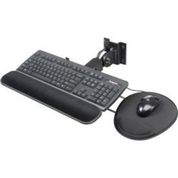 Global Equipment Flip Up Keyboard   Mouse Tray, 18"W, Black 493573KT